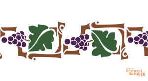 Bordiur winogronowy 02 - szablon do dekoracji