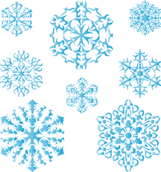 Osiem płatków śniegu IV - szablon do dekoracji