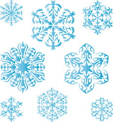 Osiem płatków śniegu V - szablon do dekoracji