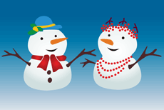 Śnieżny duet - szablon do dekoracji