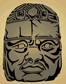 Głowa Olmeca 1 - szablon do dekoracji