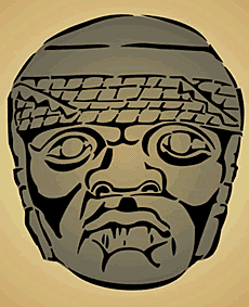 Głowa Olmeca 4 - szablon do dekoracji