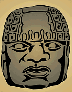 Głowa Olmeca 6 - szablon do dekoracji