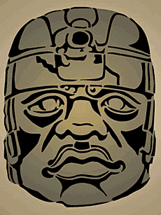 Głowa Olmeca 7 - szablon do dekoracji