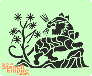 Chiński lew - szablon do dekoracji