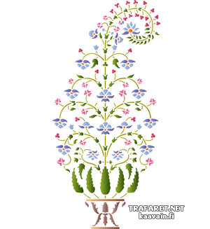 Orientalny kwiat w wazonie - szablon do dekoracji