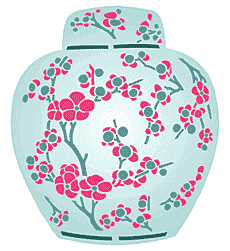 Sakura wazon - szablon do dekoracji
