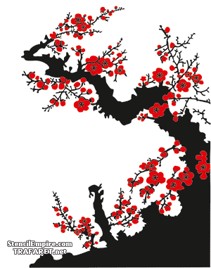 Ponura sakura - szablon do dekoracji