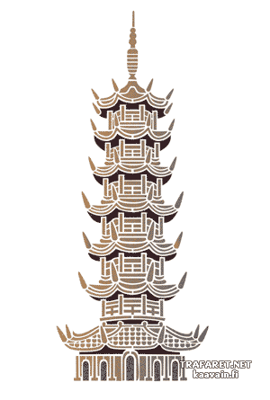 Wielka pagoda - szablon do dekoracji