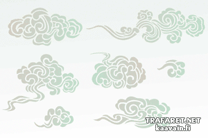 Siedem chińskich chmur - szablon do dekoracji