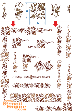 Zestaw arabesek - szablon do dekoracji