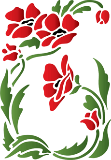 Płytki z makami - szablon do dekoracji