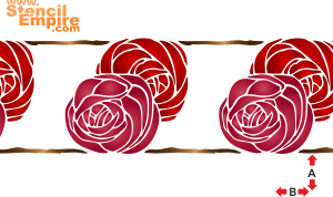 Bordiur z dwiema różami - szablon do dekoracji