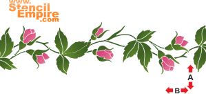 Różowy bordiur (Szablony z ogrodem i dzikimi różami)