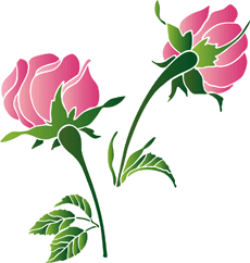 Róże i łodygi - szablon do dekoracji