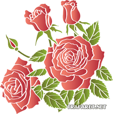 Szkarłatne róże 1 - szablon do dekoracji