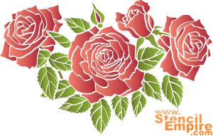 Szkarłatne róże 2 - szablon do dekoracji