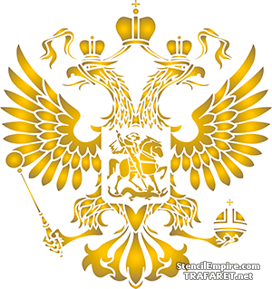 Herb Rosji - szablon do dekoracji