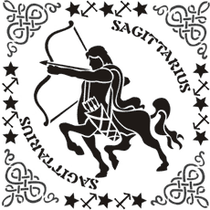 Sagittarius w ramce - szablon do dekoracji