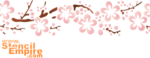 Bordiur z sakurą (Szablony w stylu wschodnim)
