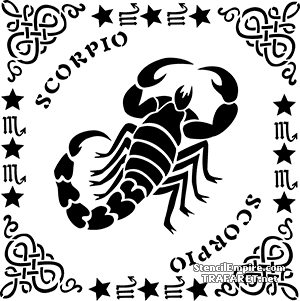 Skorpion w ramce - szablon do dekoracji