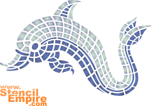 Delfin mozaikowy - szablon do dekoracji