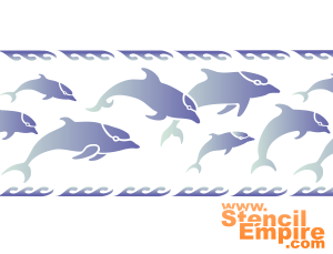 Bordiur z delfinami - szablon do dekoracji
