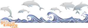 Delfiny w morzu (Bordiury z motywami morskimi)