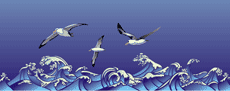 Burza i albatrosy - szablon do dekoracji