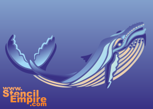 Niebieski wieloryb - szablon do dekoracji