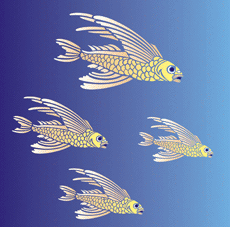 Latająca ryba - szablon do dekoracji