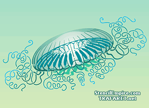 Duża meduza 3 - szablon do dekoracji
