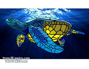 Duży żółw morski - szablon do dekoracji