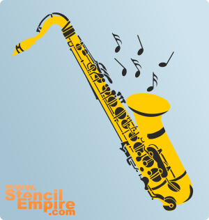 Saksofon - szablon do dekoracji