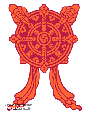 Koło dharmy - szablon do dekoracji