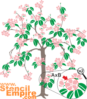 Japońska Sakura (Szablony z drzewami i krzakami)