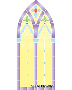 Średniowieczne okno - szablon do dekoracji
