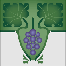 Winogrona z liśćmi - szablon do dekoracji