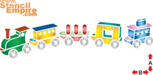 Pociąg dla dzieci - szablon do dekoracji