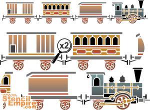 Zabawkowy pociąg - szablon do dekoracji