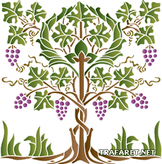 Drzewo winogronowe - szablon do dekoracji
