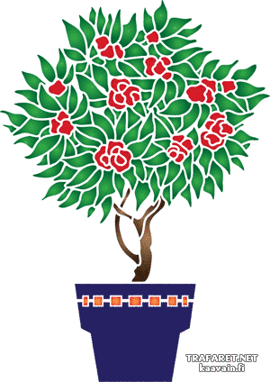 Drzewo różane - szablon do dekoracji