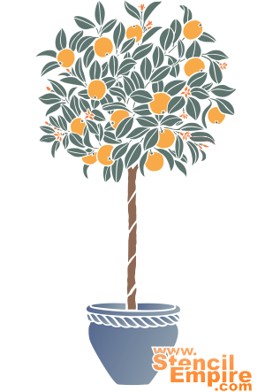 Drzewo pomarańczowe - szablon do dekoracji