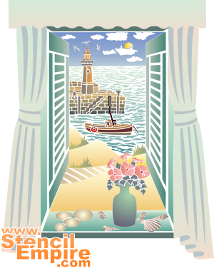 Morze za oknem (Szablony z morskimi malowidłami)