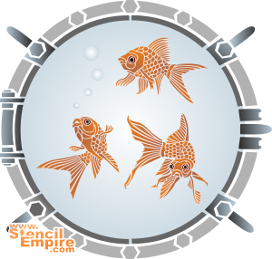 Ryby w iluminatorze - szablon do dekoracji