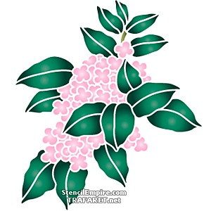 Różowa gałązka hortensji - szablon do dekoracji