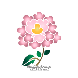 Chiński kwiat 5 - szablon do dekoracji