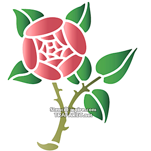 Gałęzie róży pierwotne A - szablon do dekoracji