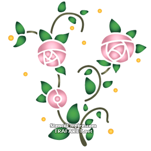 Róża prymitywna gałązka 1 - szablon do dekoracji