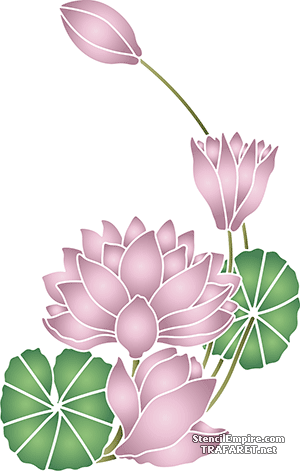 Cztery lilie wodne - szablon do dekoracji